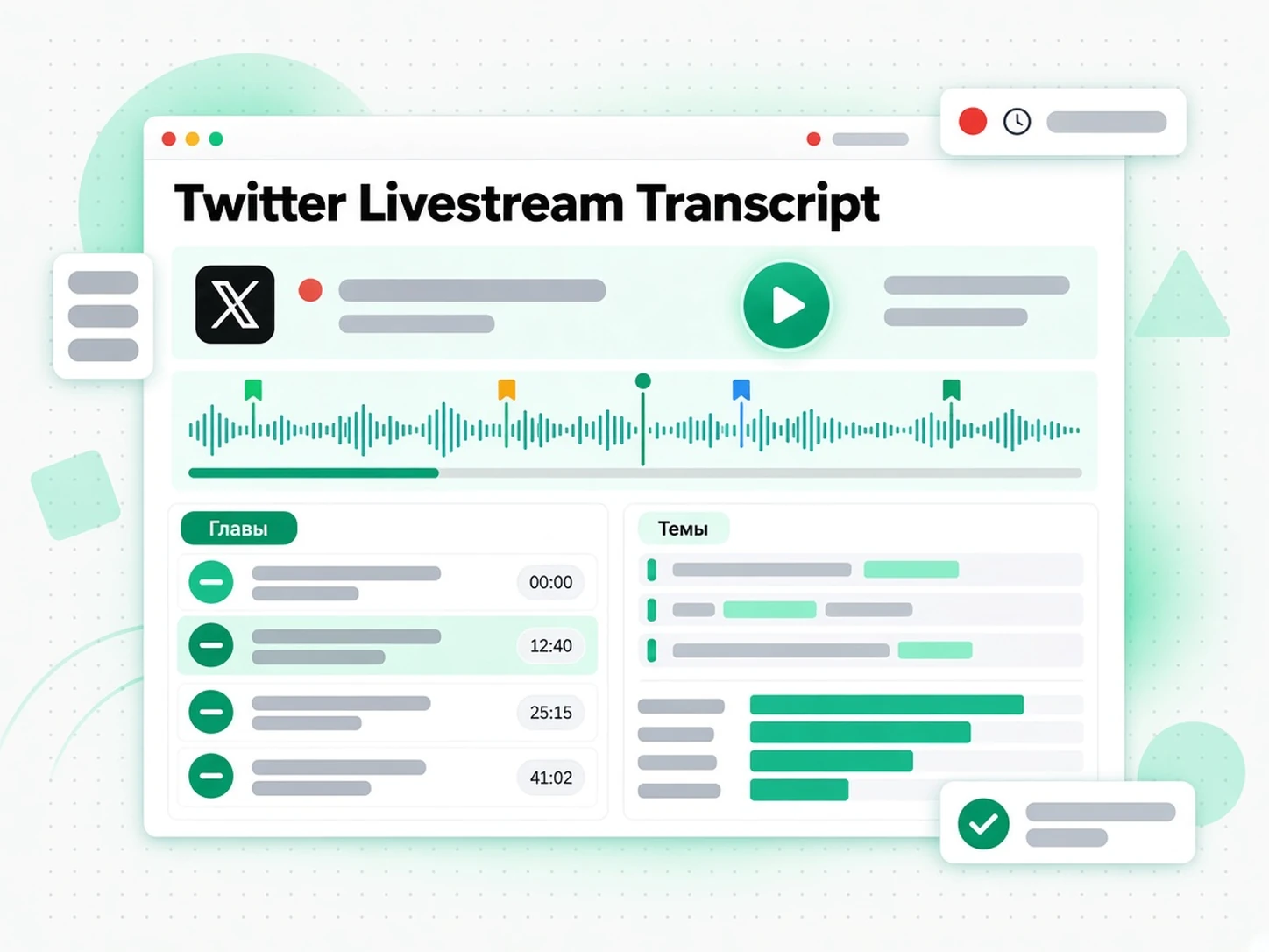 Twitter Livestream Transcript: аналитик изучает расшифрованный фрагмент трансляции Twitter