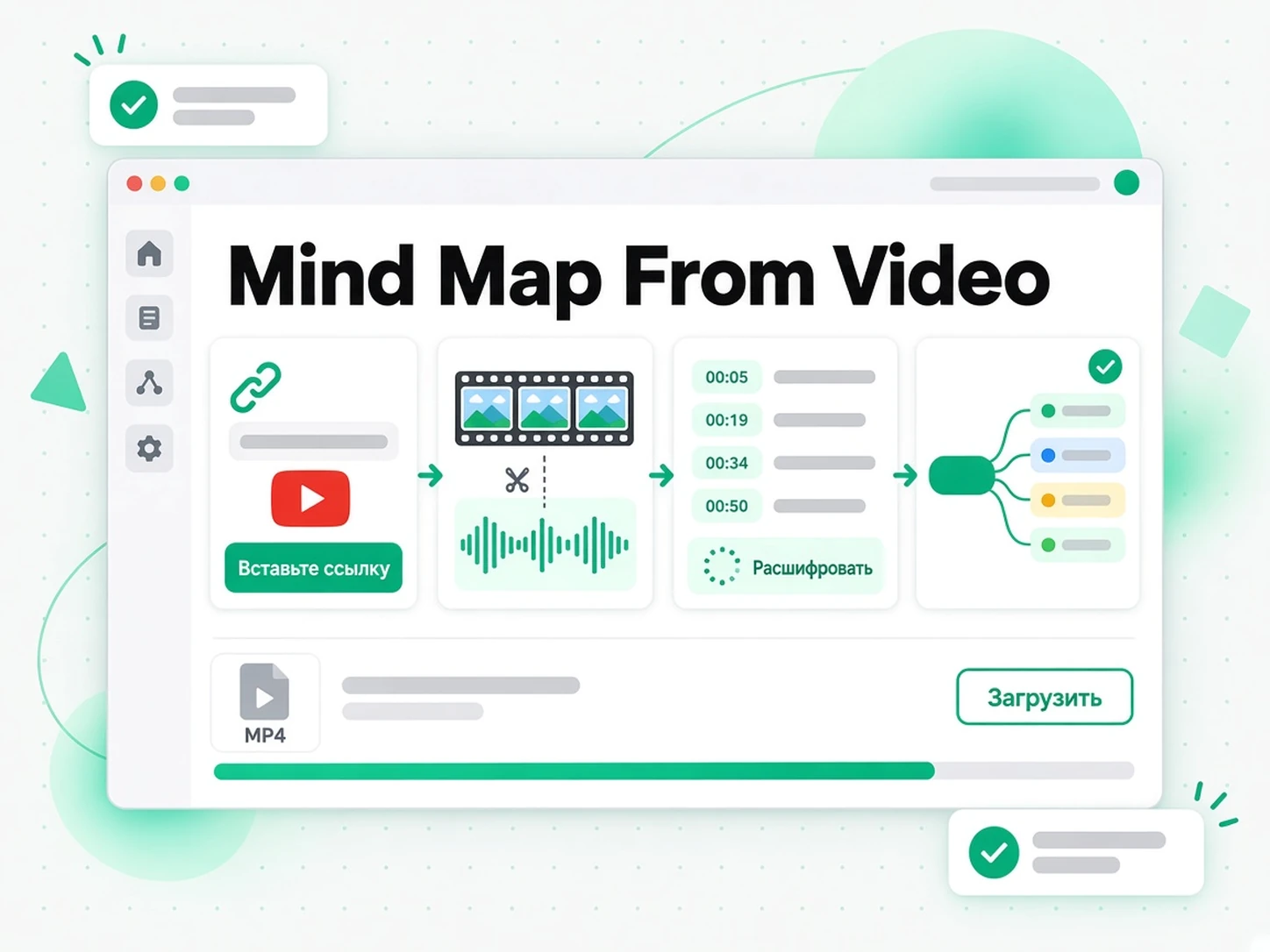 Mind Map From Video: вставка ссылки на видео в генератор интеллект-карт