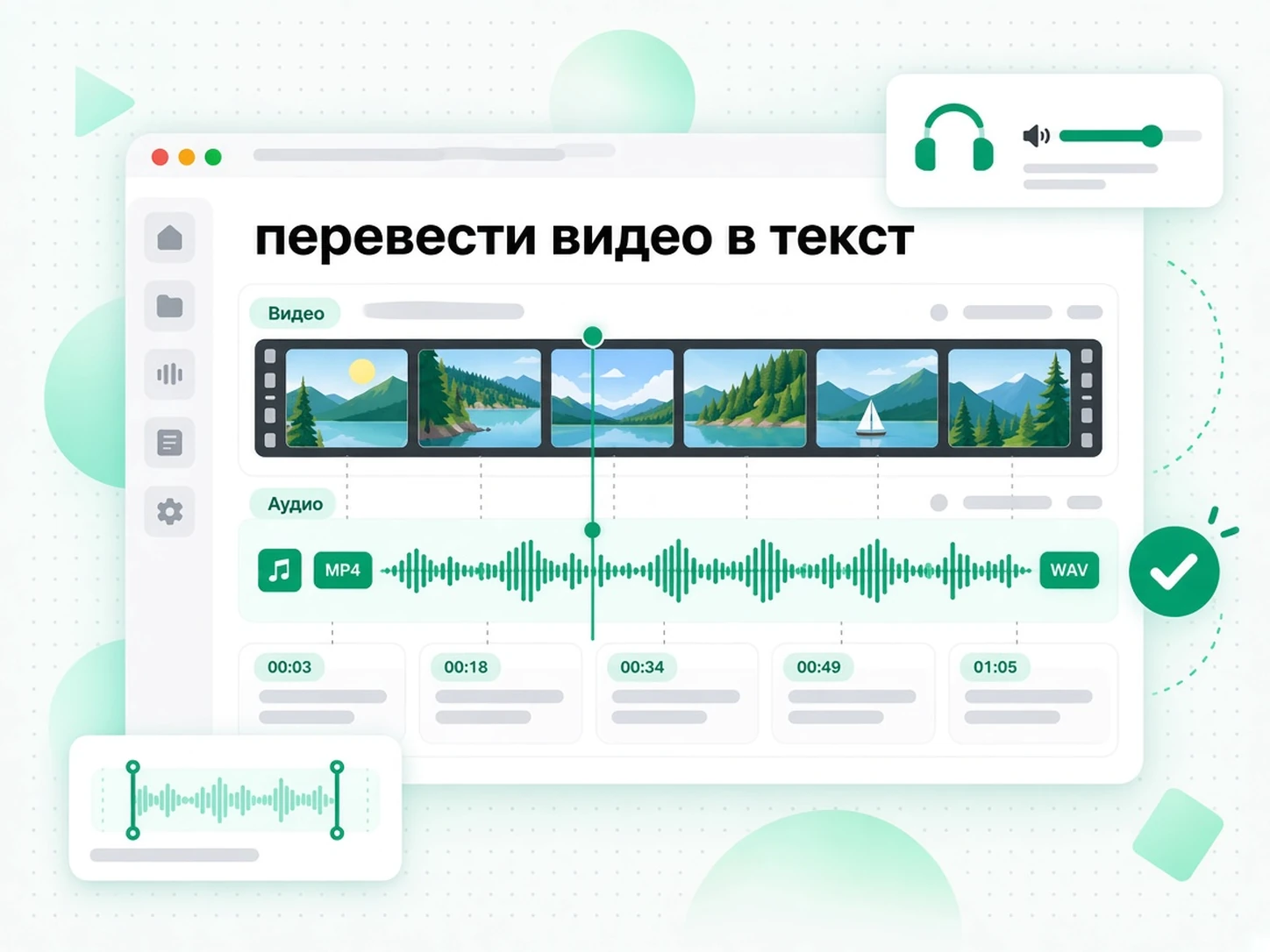 перевести видео в текст: результат видео в текст превращается в учебные заметки и планы