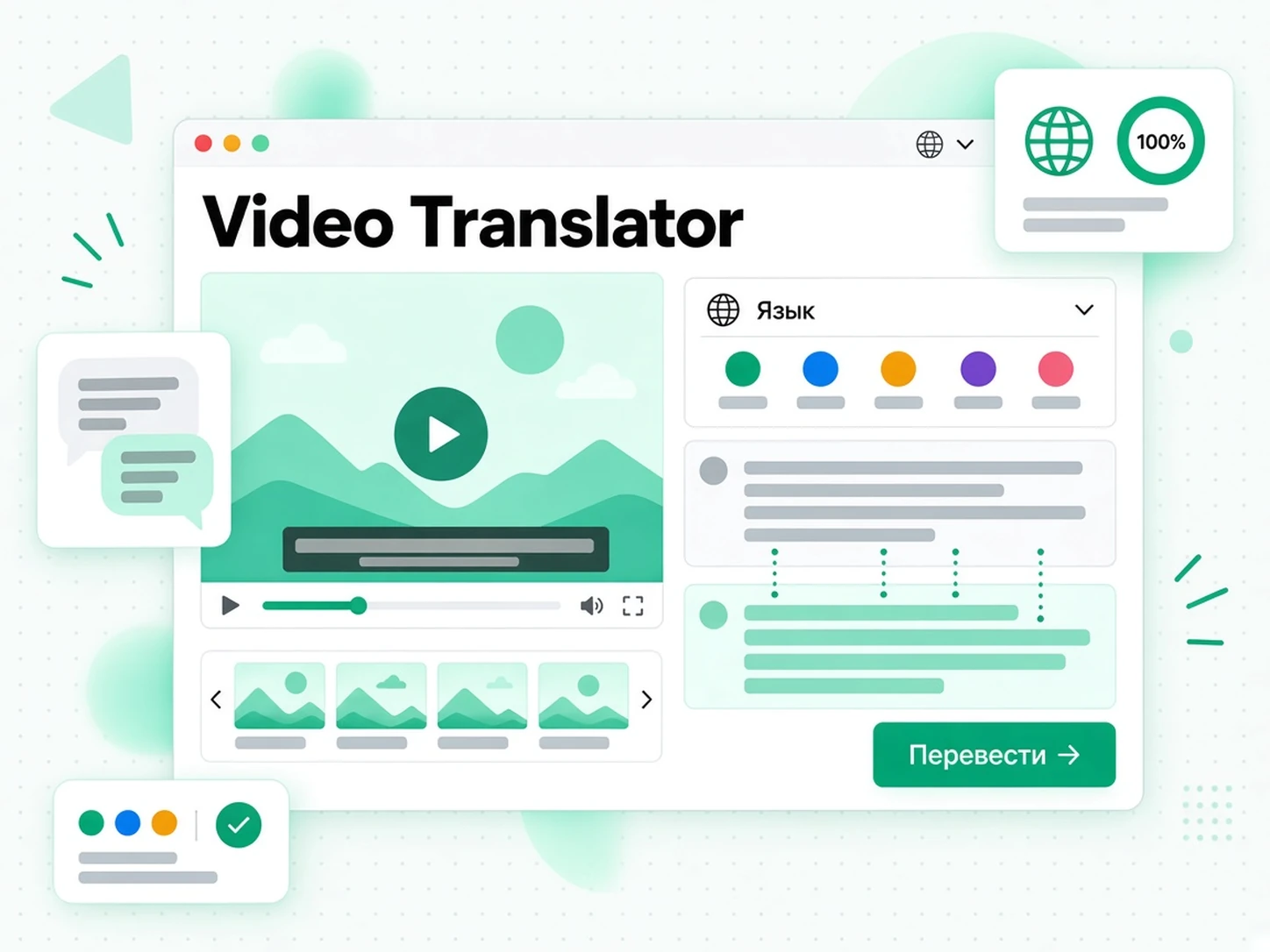 Video Translator: перевод расшифровки видео на другой язык