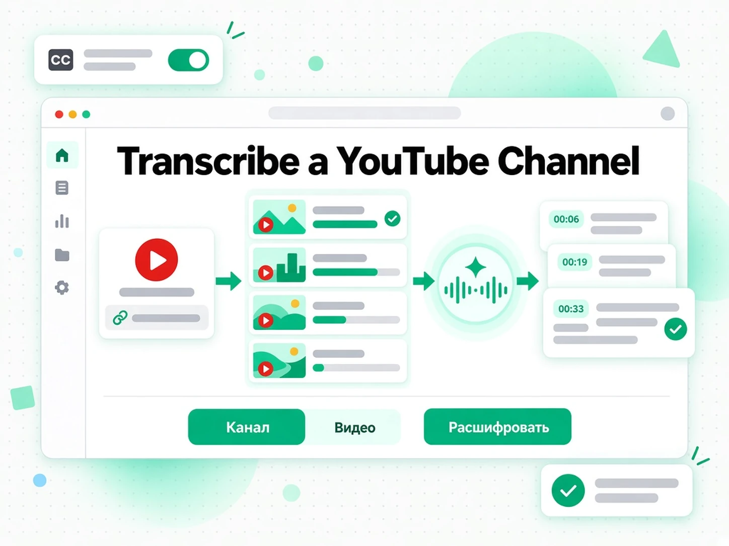 Transcribe a YouTube Channel: AI расшифровывает все видео канала YouTube параллельно