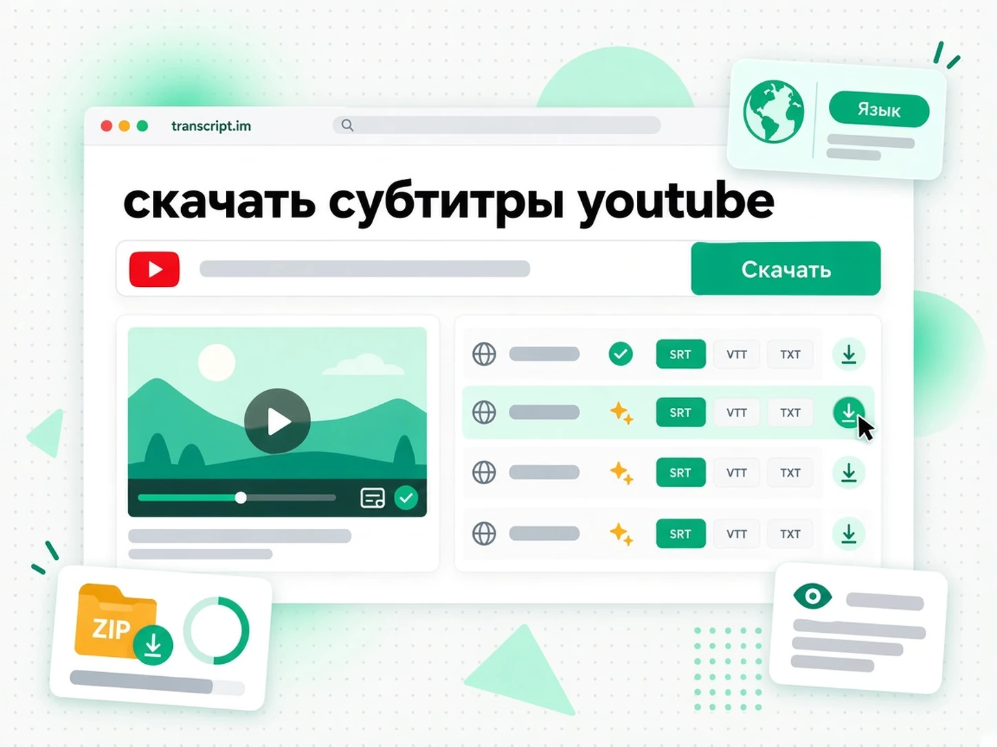 скачать субтитры youtube: скачивание субтитров YouTube в виде файла SRT или VTT