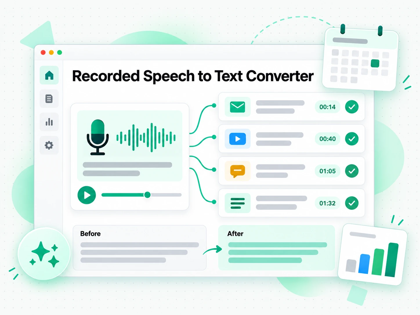 Recorded Speech to Text Converter: recreating show notes and articles from a speech transcript