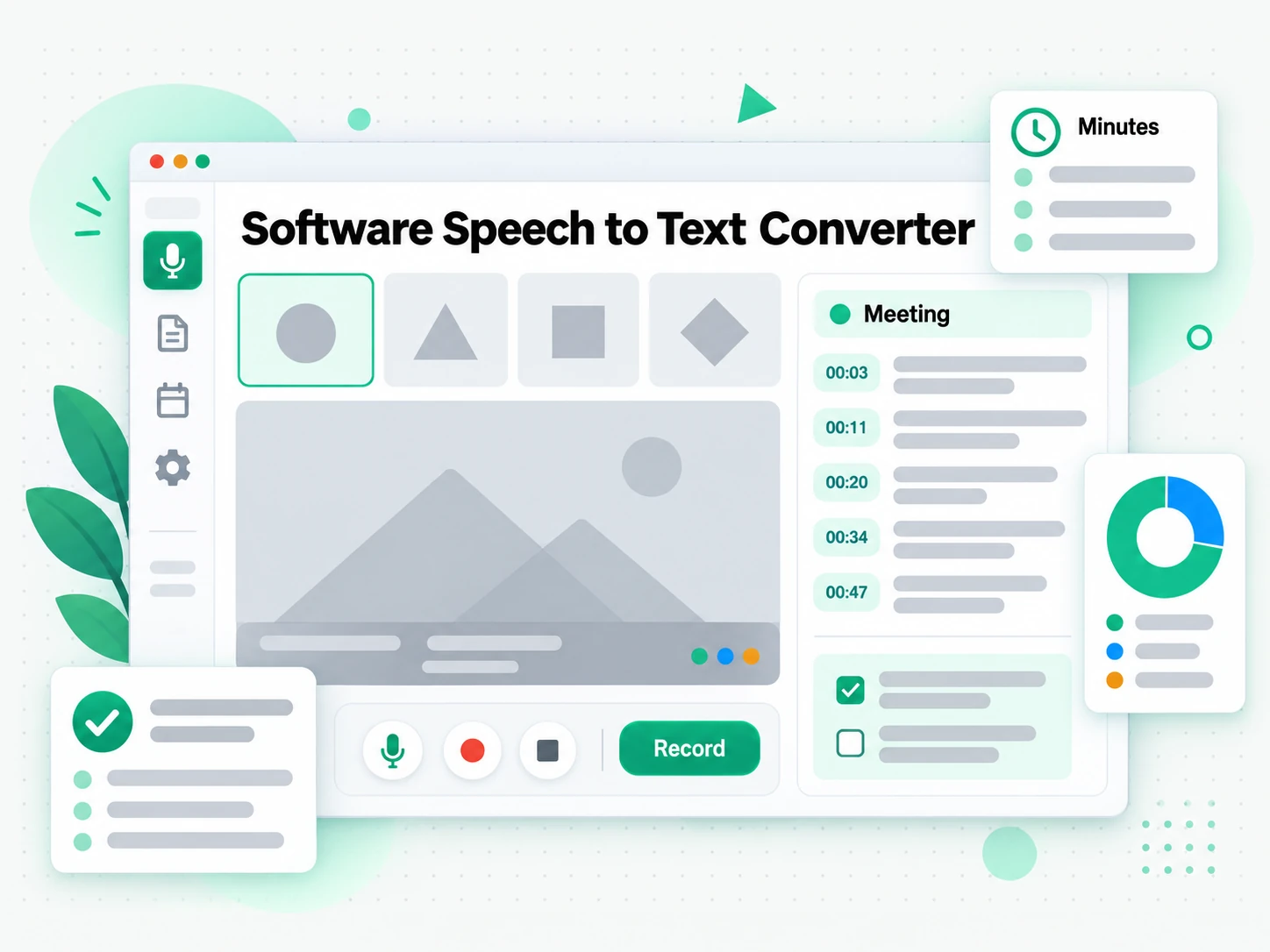 Software Speech to Text Converter: turning a speech transcript into study and meeting notes