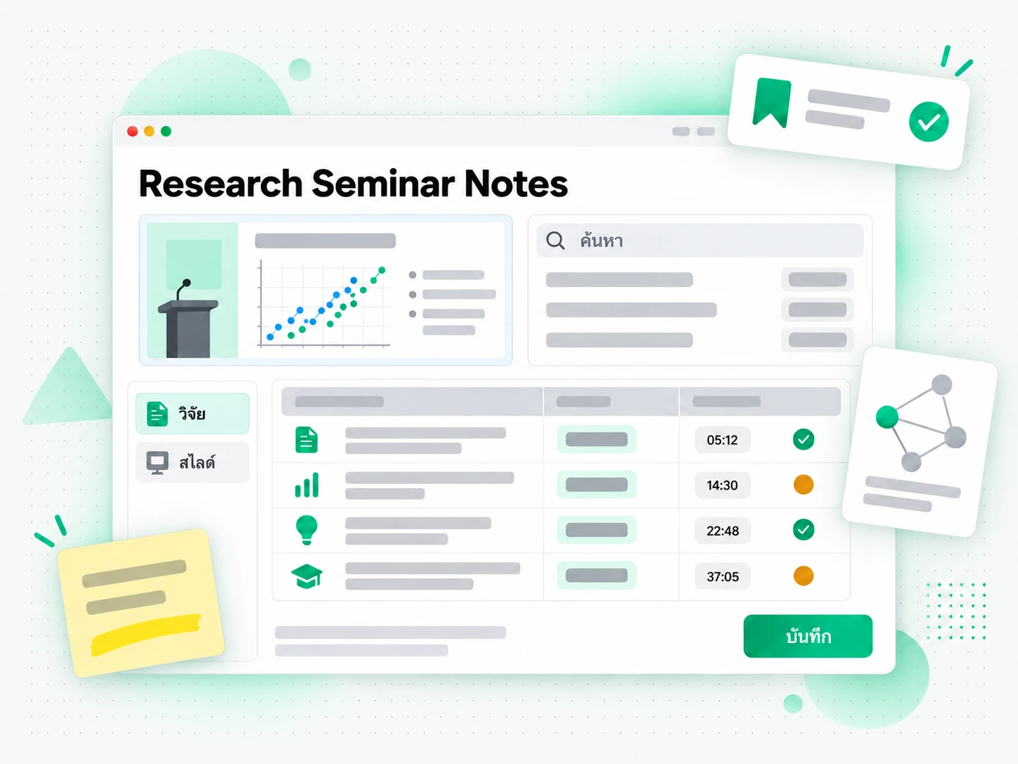 Research Seminar Notes ด้วย AI