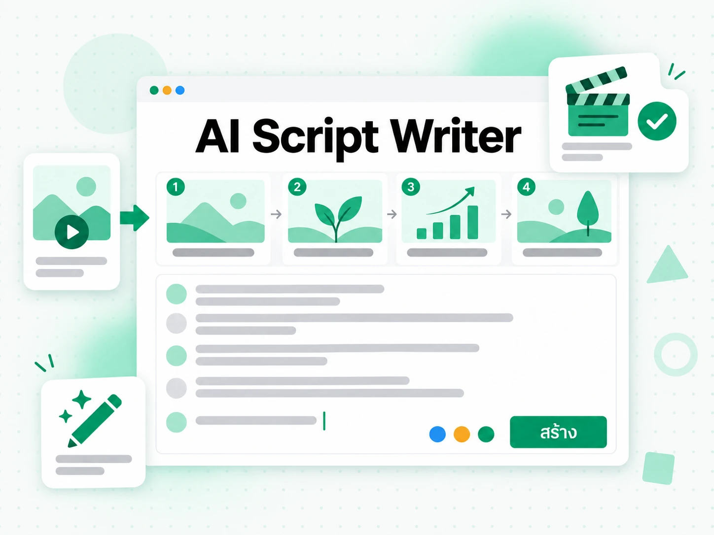 AI Script Writer: สร้างวิดีโอใหม่ด้วยสคริปต์หรือภาษาใหม่จากบทถอดเสียง