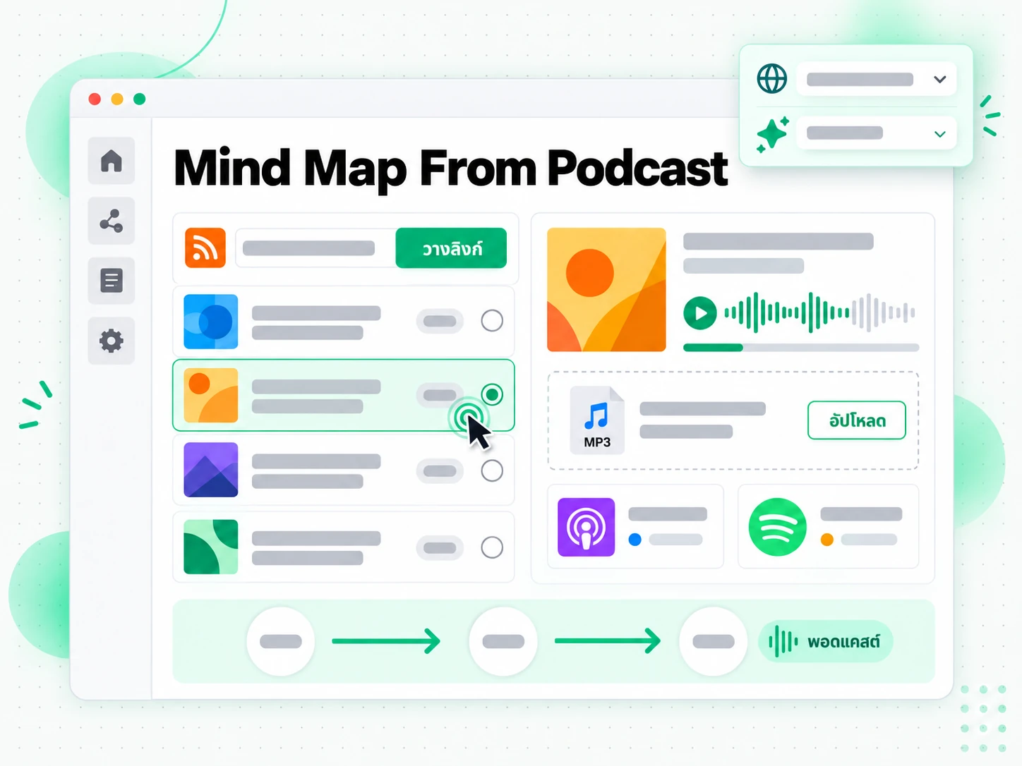 Mind Map From Podcast ในเครื่องมือ