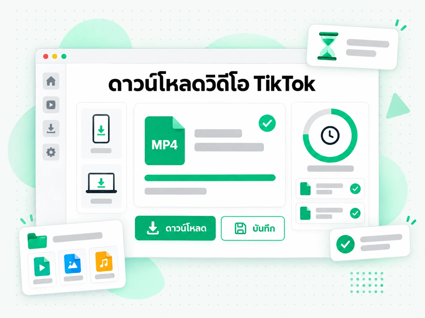 ดาวน์โหลดวิดีโอ TikTok ไฟล์ที่เสร็จแล้ว