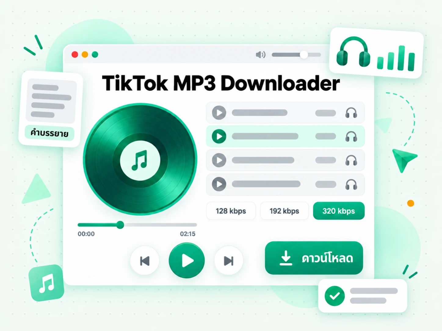 TikTok MP3 Downloader สำหรับทำคำบรรยาย