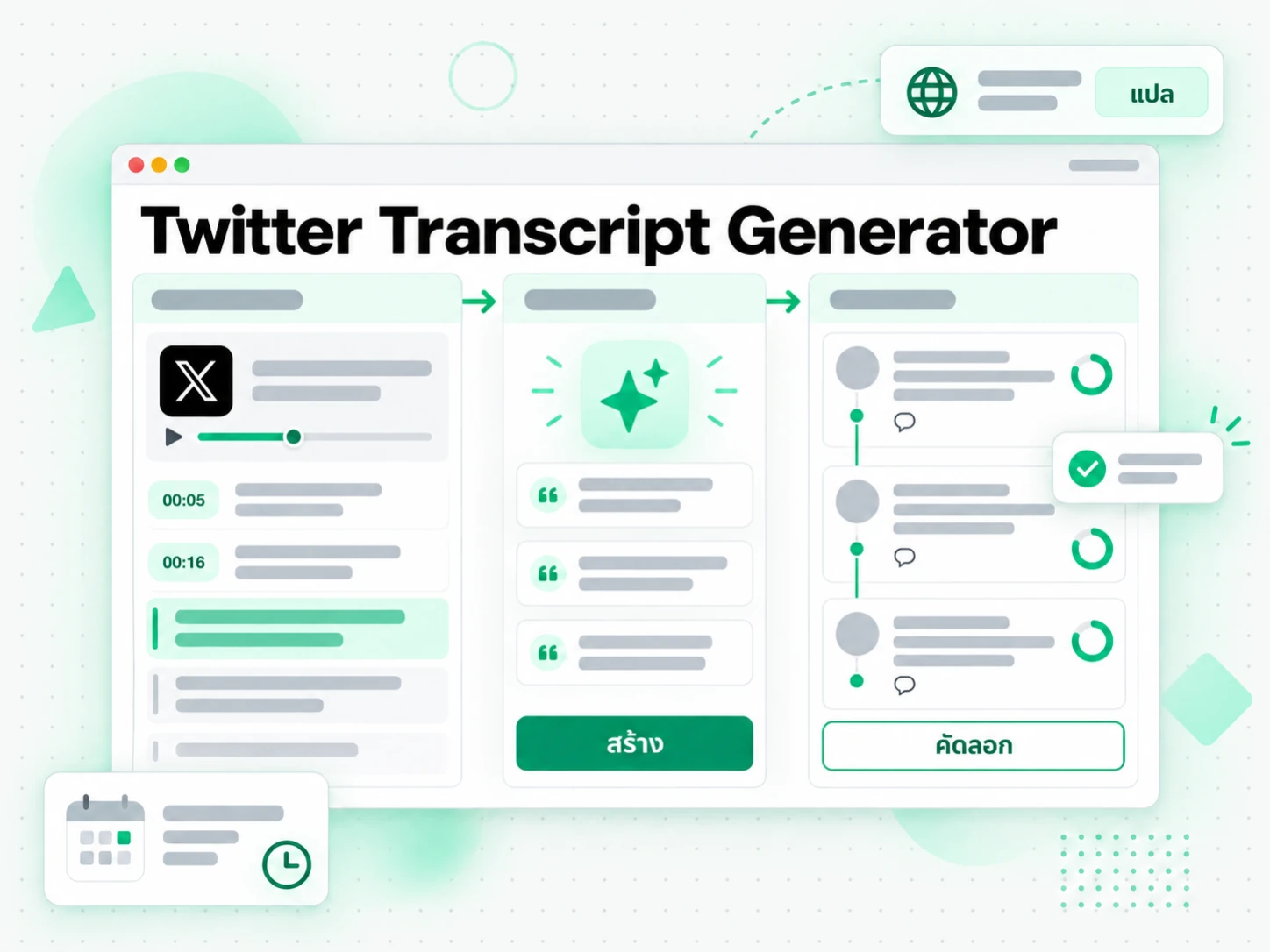 Twitter Transcript Generator นำไปเขียนเป็นเธรดใหม่