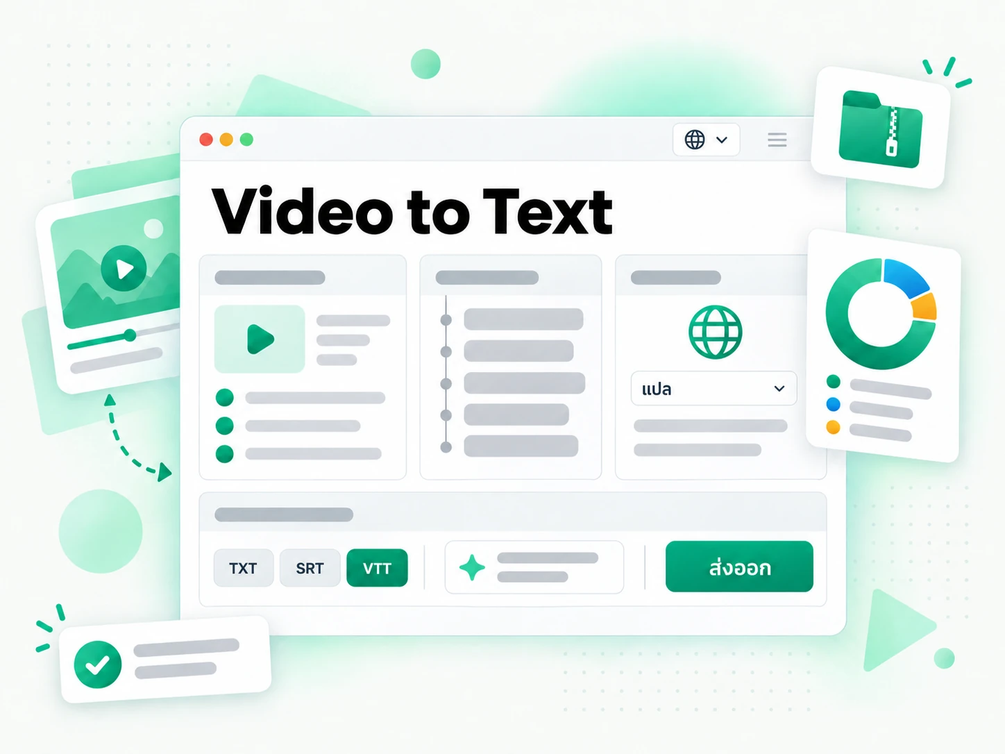 เรียบเรียง Video to Text สคริปต์ใหม่
