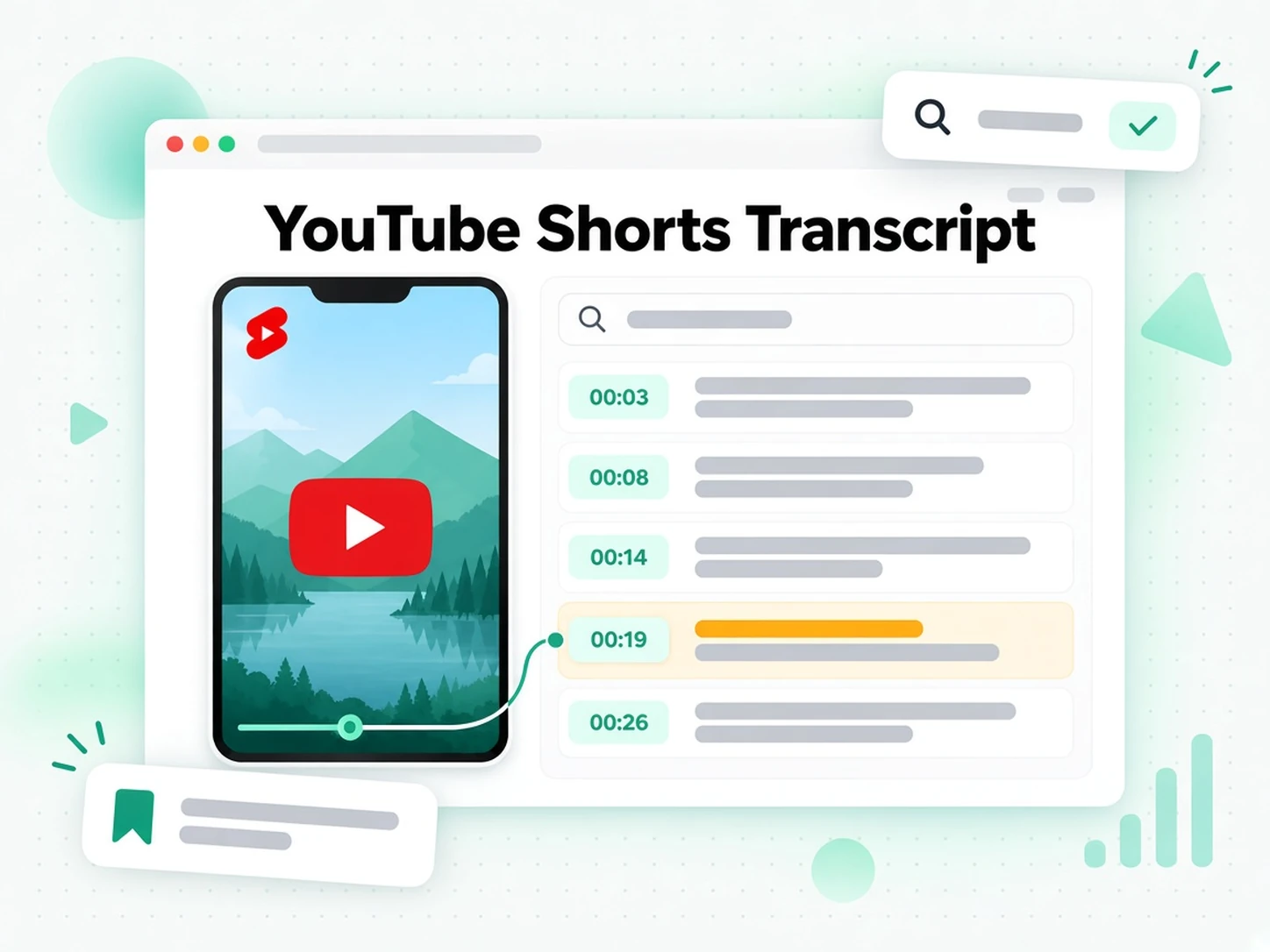 YouTube Shorts Transcript: อ่านและค้นหาข้อความแบบสั้น