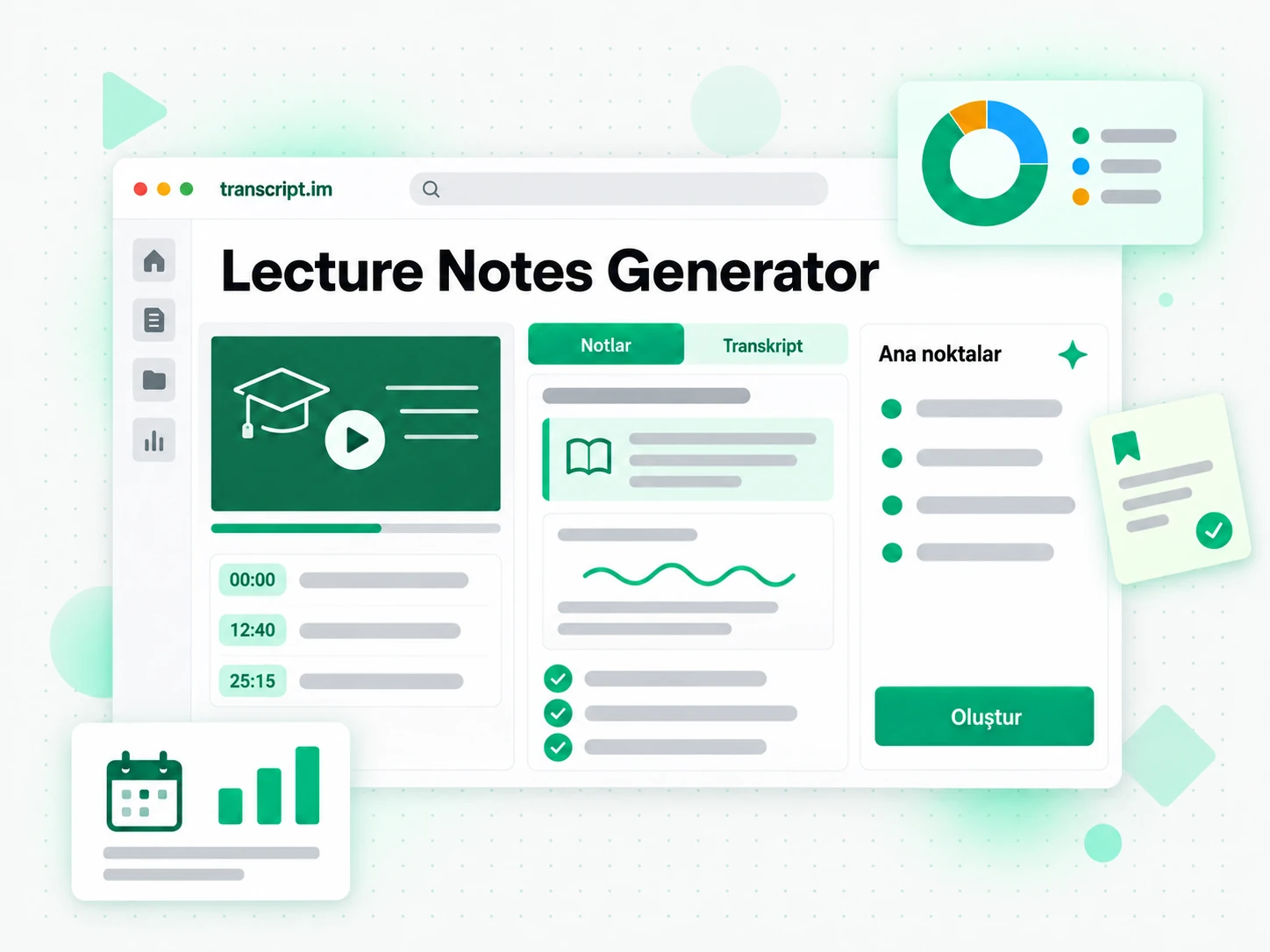Lecture Notes Generator: bir ders videosunu yapılandırılmış çalışma notlarına dönüştüren araç