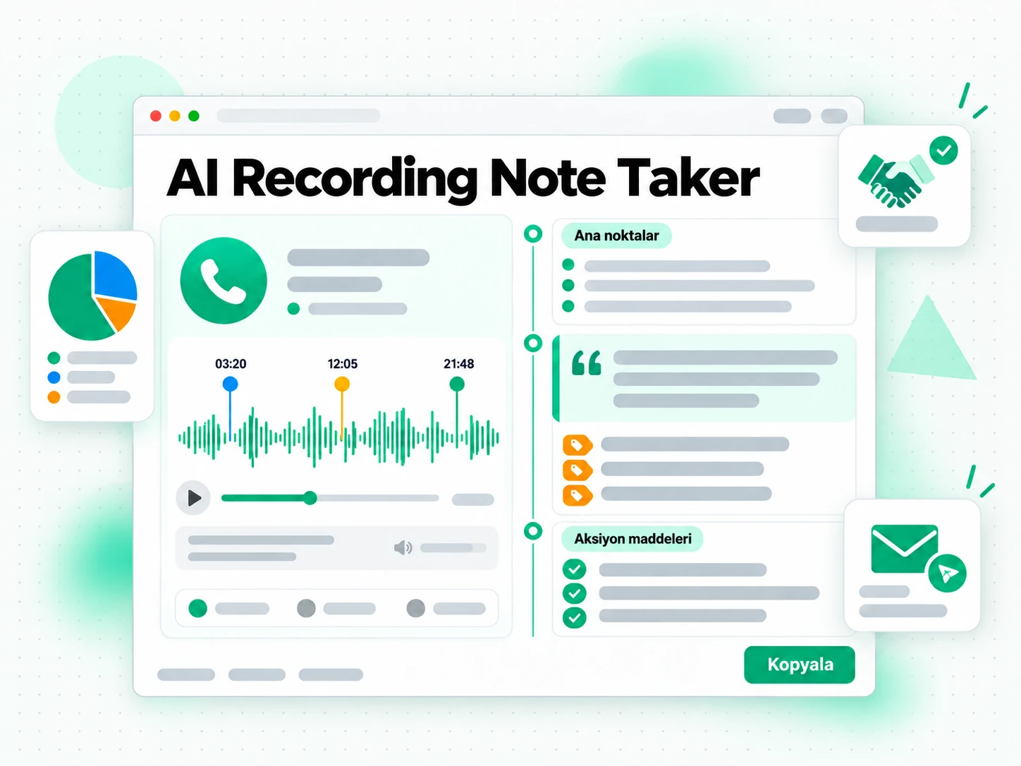 AI Recording Note Taker: müşteri görüşmeleri ve satış keşif seanslarında toplantı notu oluşturucuyu kullanma