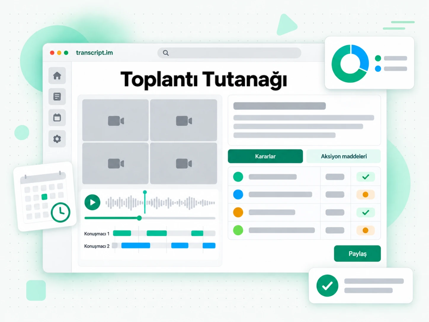Toplantı Tutanağı: bir toplantı kaydını yapılandırılmış notlara ve eylem maddelerine dönüştüren araç
