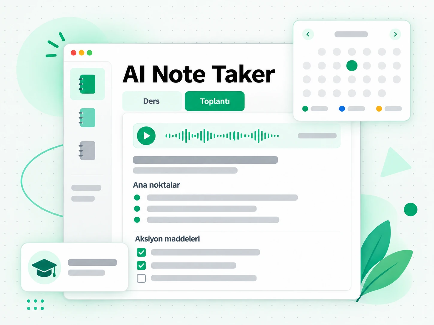 AI Note Taker: bir transkripti ders ve toplantı notlarına dönüştürme