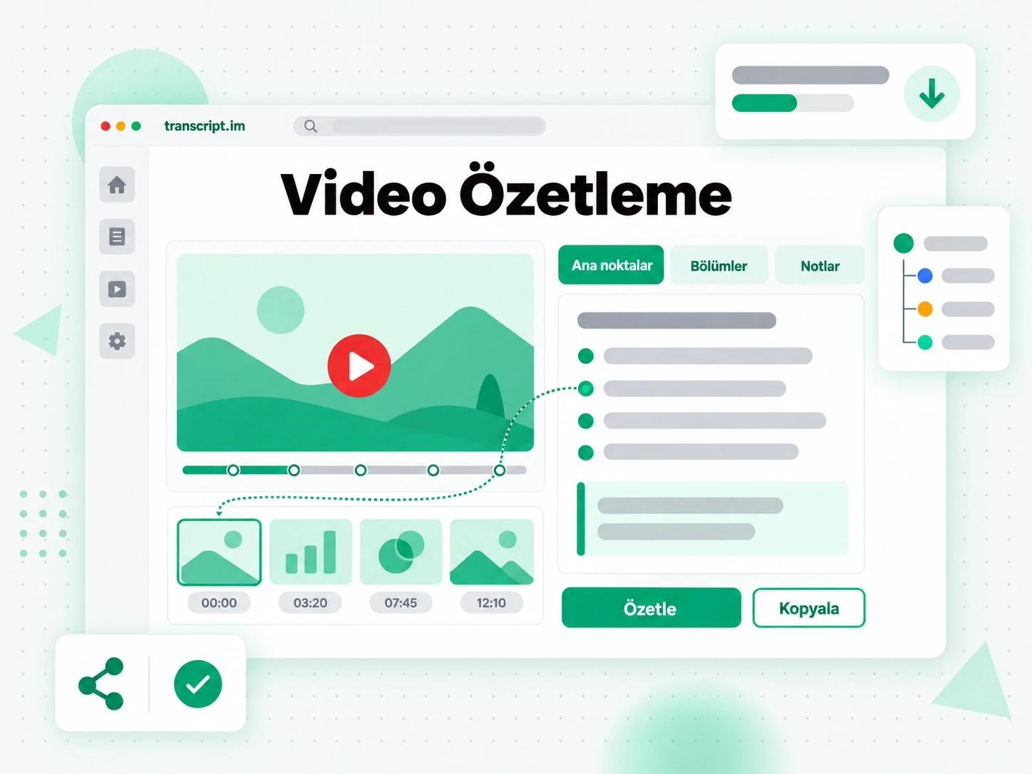 Video Özetleme: bir videoyu yapılandırılmış anahtar nokta özetine dönüştüren yapay zeka aracı