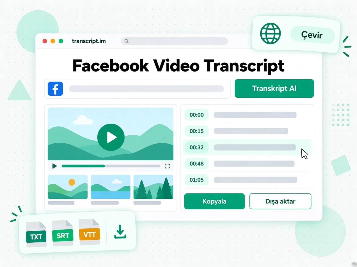 Facebook Video Transcript: Bir Facebook videosunu transkripte dönüştürün