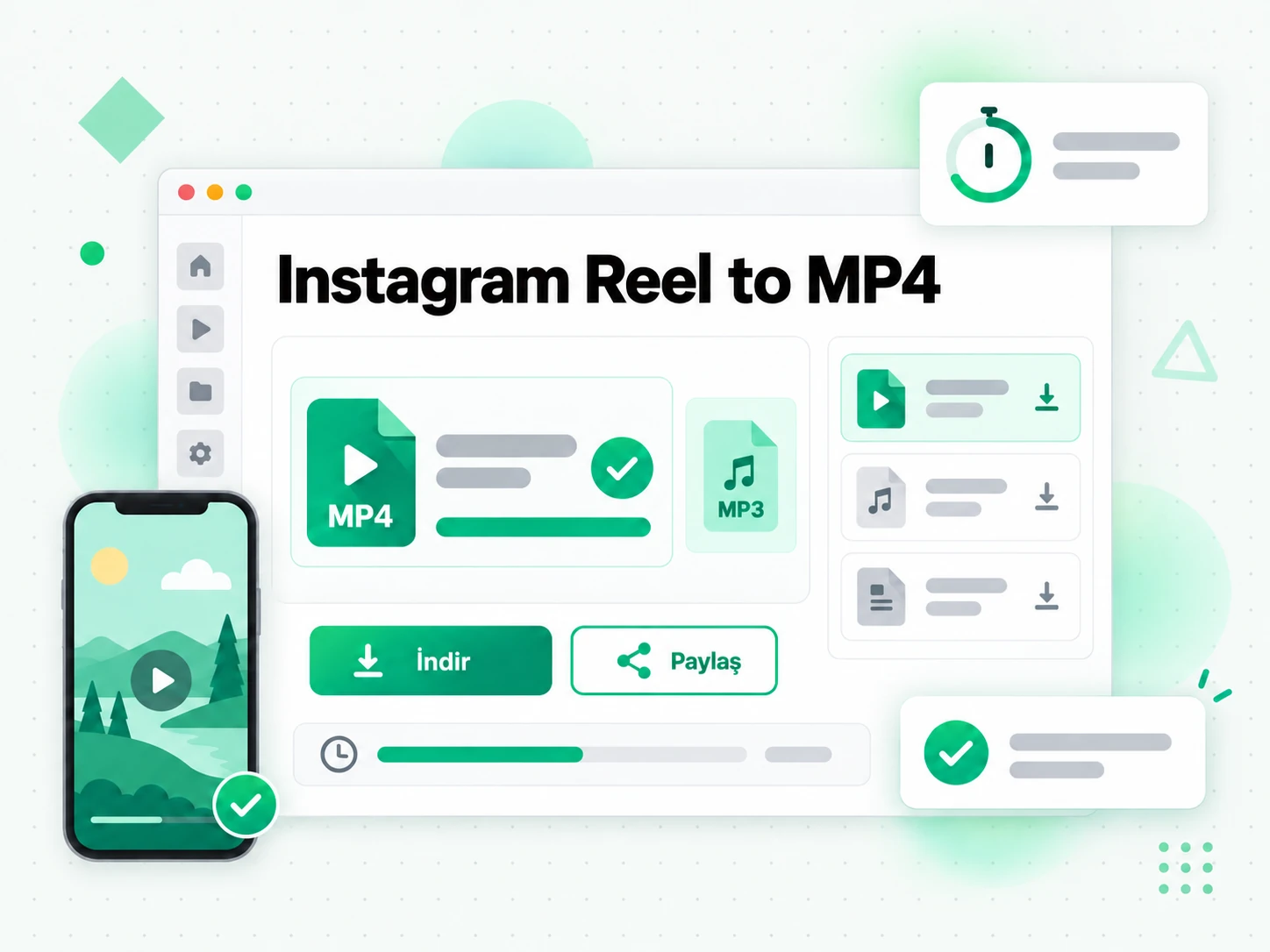 Instagram Reel to MP4: bitmiş dosyayı indirme