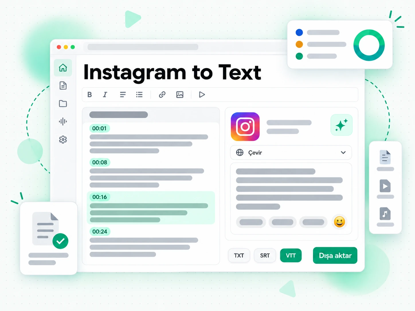 Instagram to Text: bir Instagram Reels transkriptini çevirme ve dışa aktarma