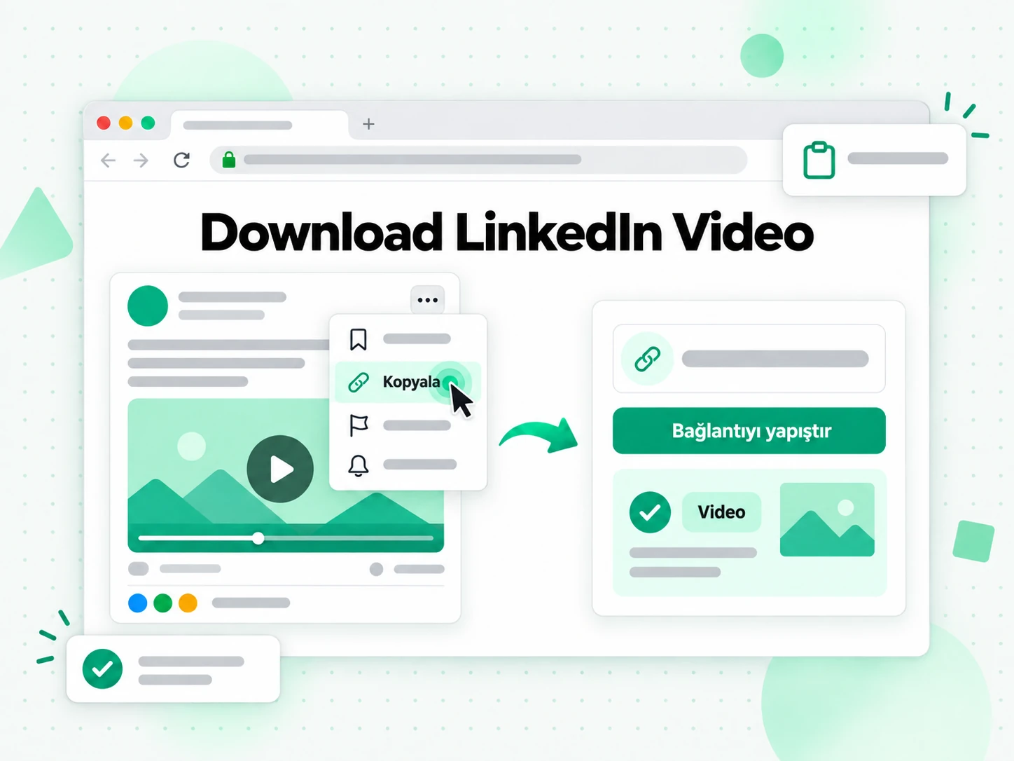 Download LinkedIn Video: herkese açık LinkedIn gönderi URL'sini güvenilir indiriciye girme