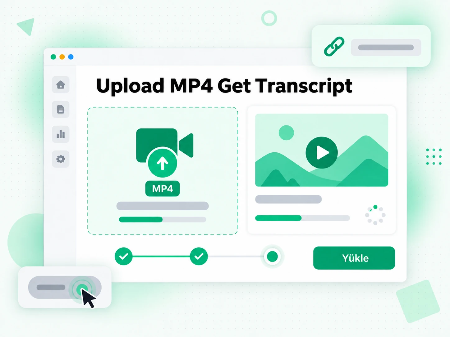 Upload MP4 Get Transcript: bir MP4 dosyasını MP4'ü metne çevirme aracına yükleme