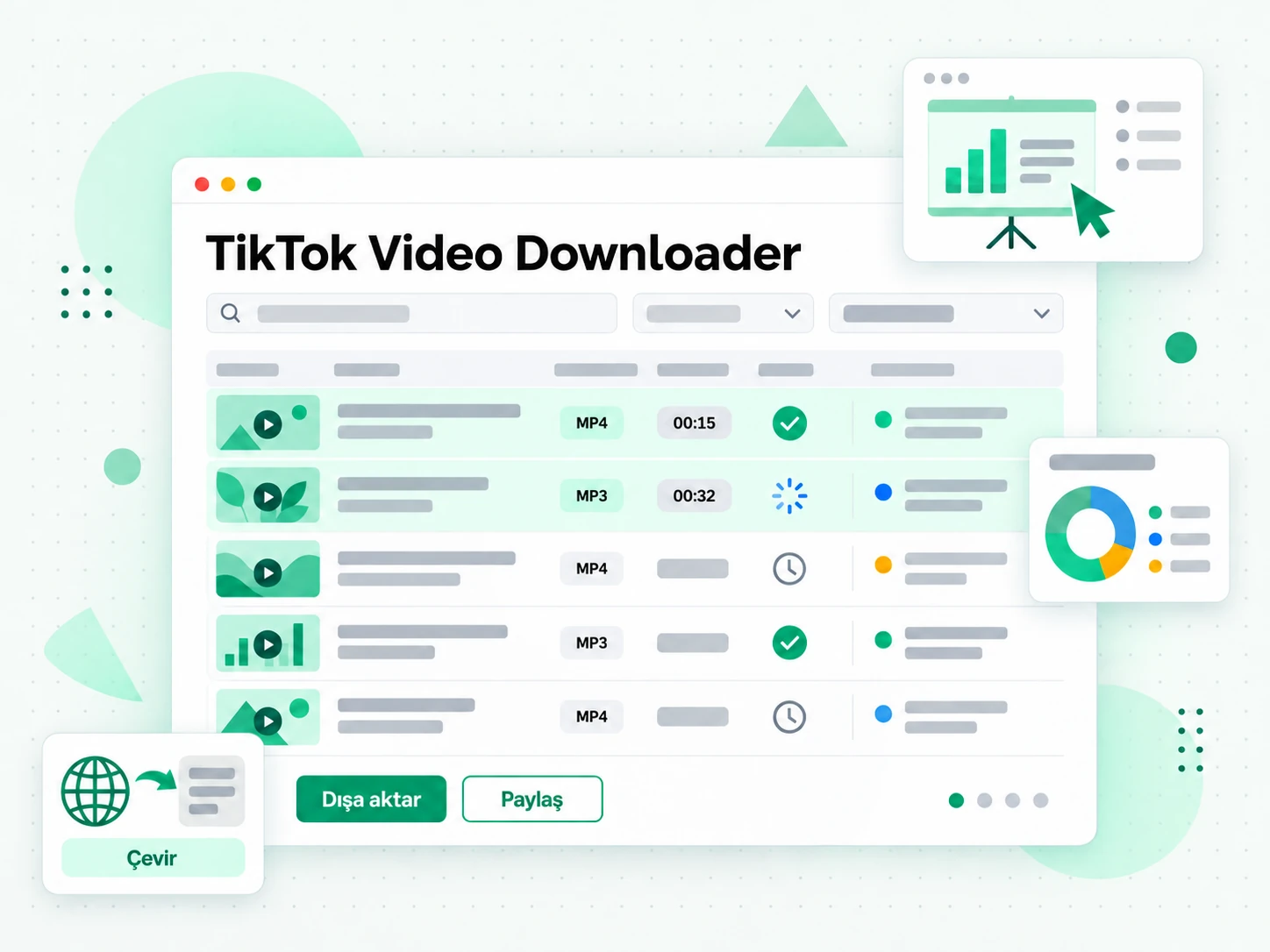 TikTok Video Downloader: müşteri onaylı bir TikTok videosunu çevrimdışı inceleyen sosyal medya ekibi