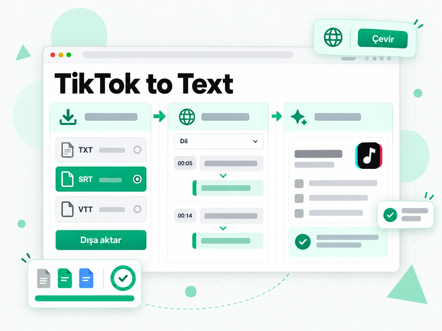 TikTok to Text: bir TikTok transkriptini çevirme ve dışa aktarma