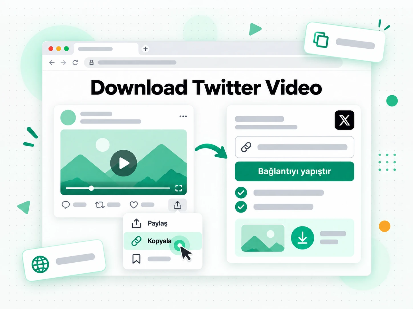 Download Twitter Video: herkese açık bir X gönderi URL'sini güvenilir Twitter video indiriciye girme