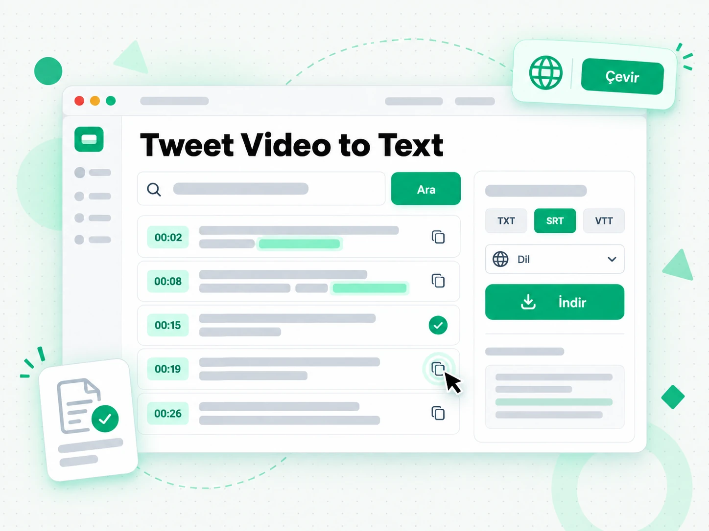 Tweet Video to Text: tamamlanmış bir Twitter video transkriptini dışa aktarma ve çevirme