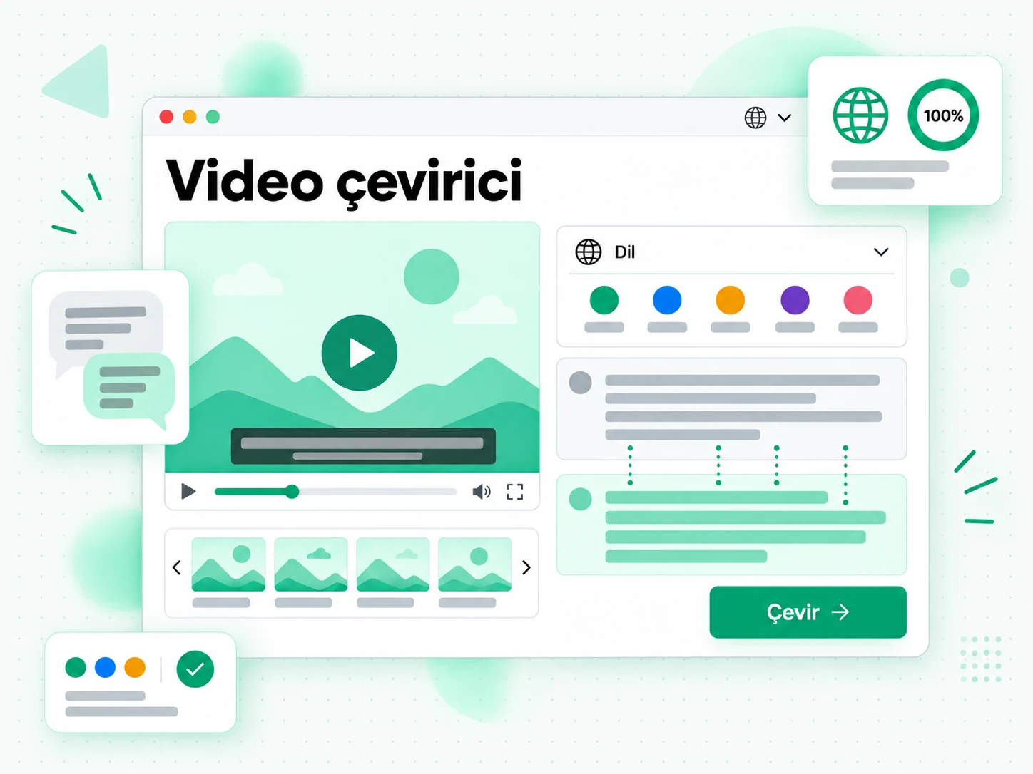 Video çevirici: bir video transkriptini başka bir dile çevirme