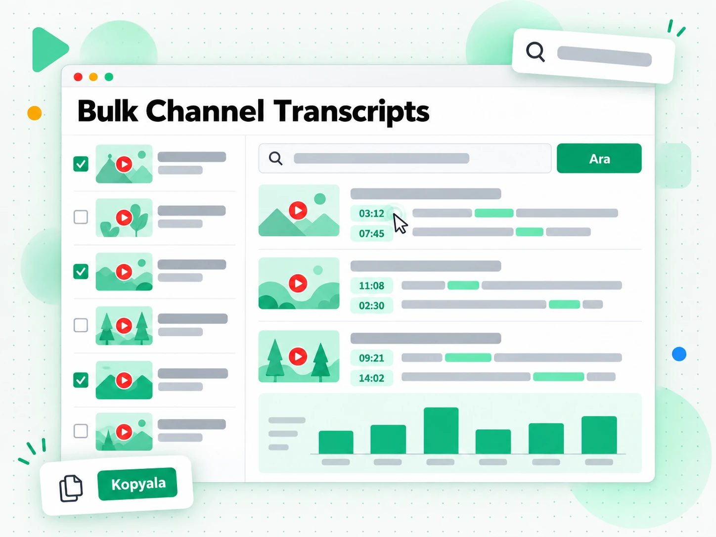 Bulk Channel Transcripts: AI Chat ile bir YouTube kanal transkript arşivinde arama yapma