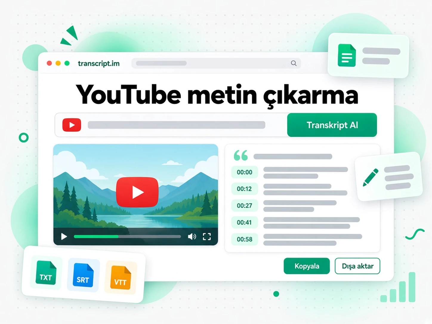 YouTube metin çıkarma: YouTube bağlantısını metne dönüştürün