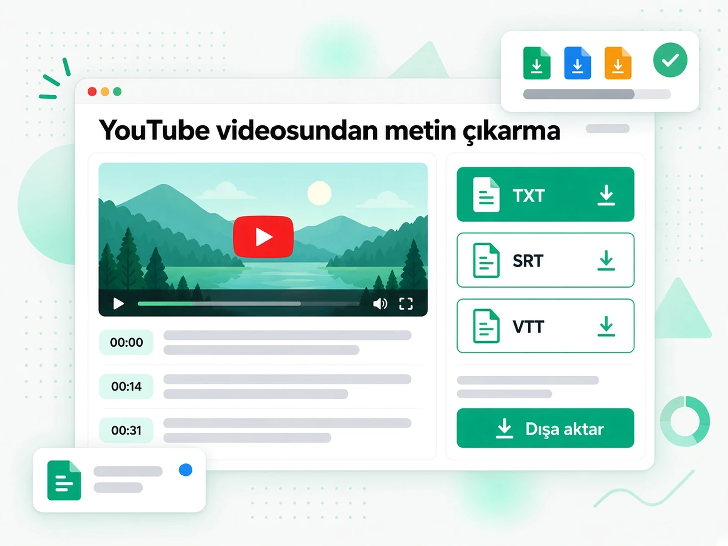 YouTube videosundan metin çıkarma: Metni dışa aktarın veya sözleri yeniden şekillendirin