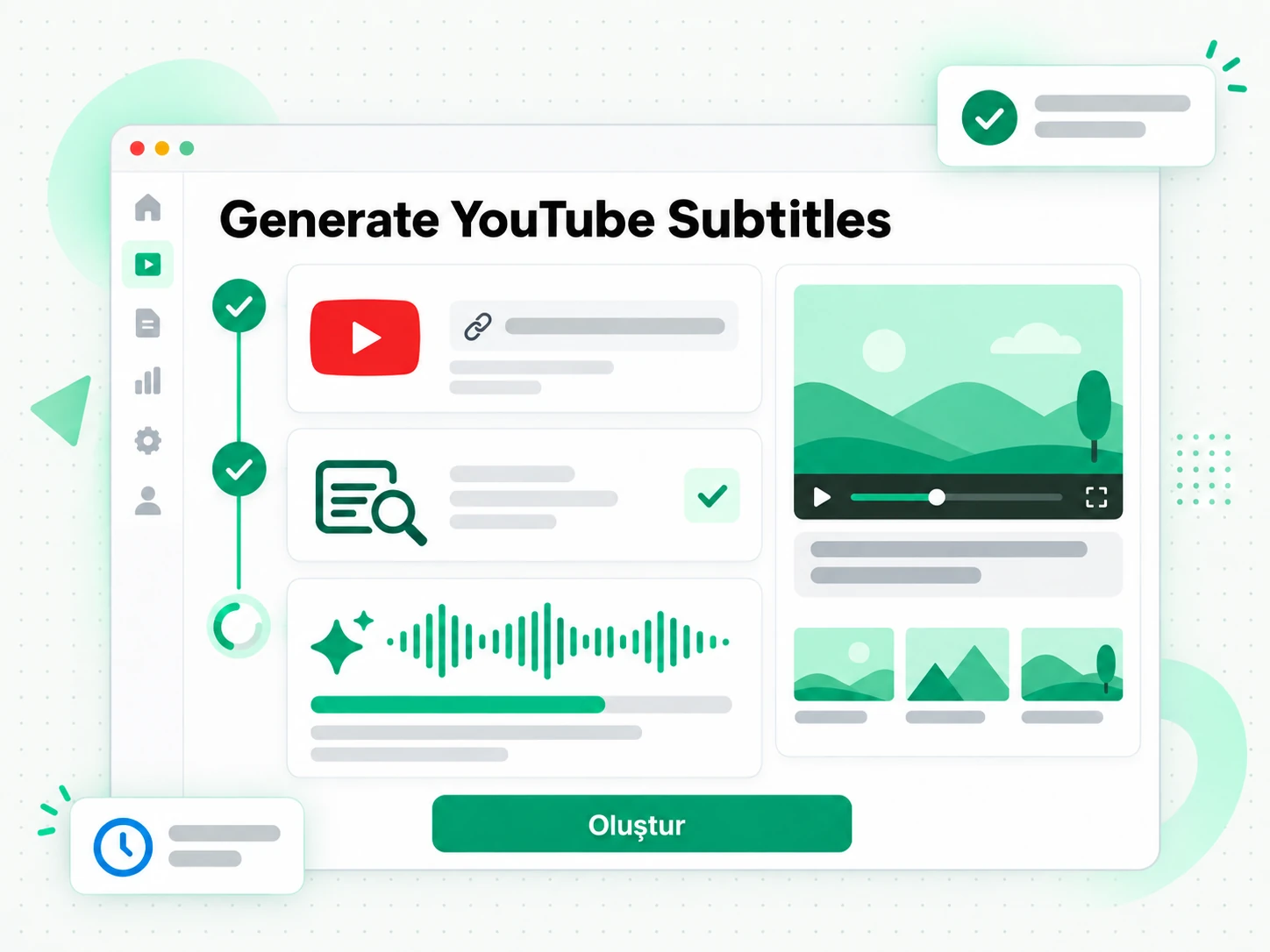 Generate YouTube Subtitles: bir YouTube bağlantısını YouTube altyazı oluşturucuya yapıştırma