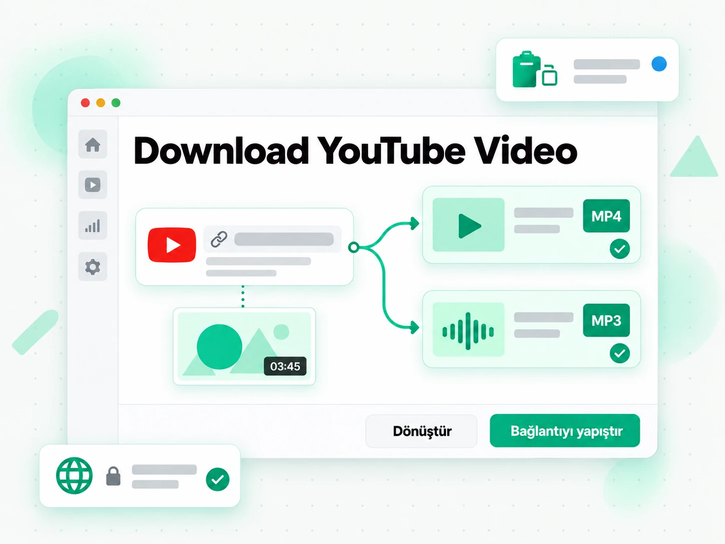 Download YouTube Video: bir YouTube bağlantısını indiriciye yapıştırma