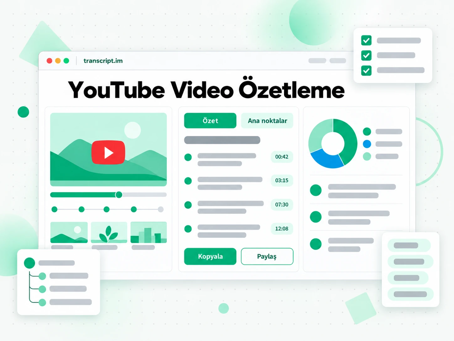 YouTube Video Özetleme: bir YouTube videosunu yapay zeka ile anahtar noktalara özetleme