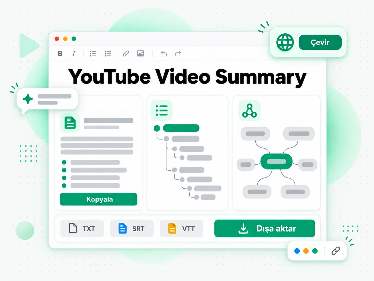 YouTube Video Summary: bir YouTube video özetini başka bir dile çevirme
