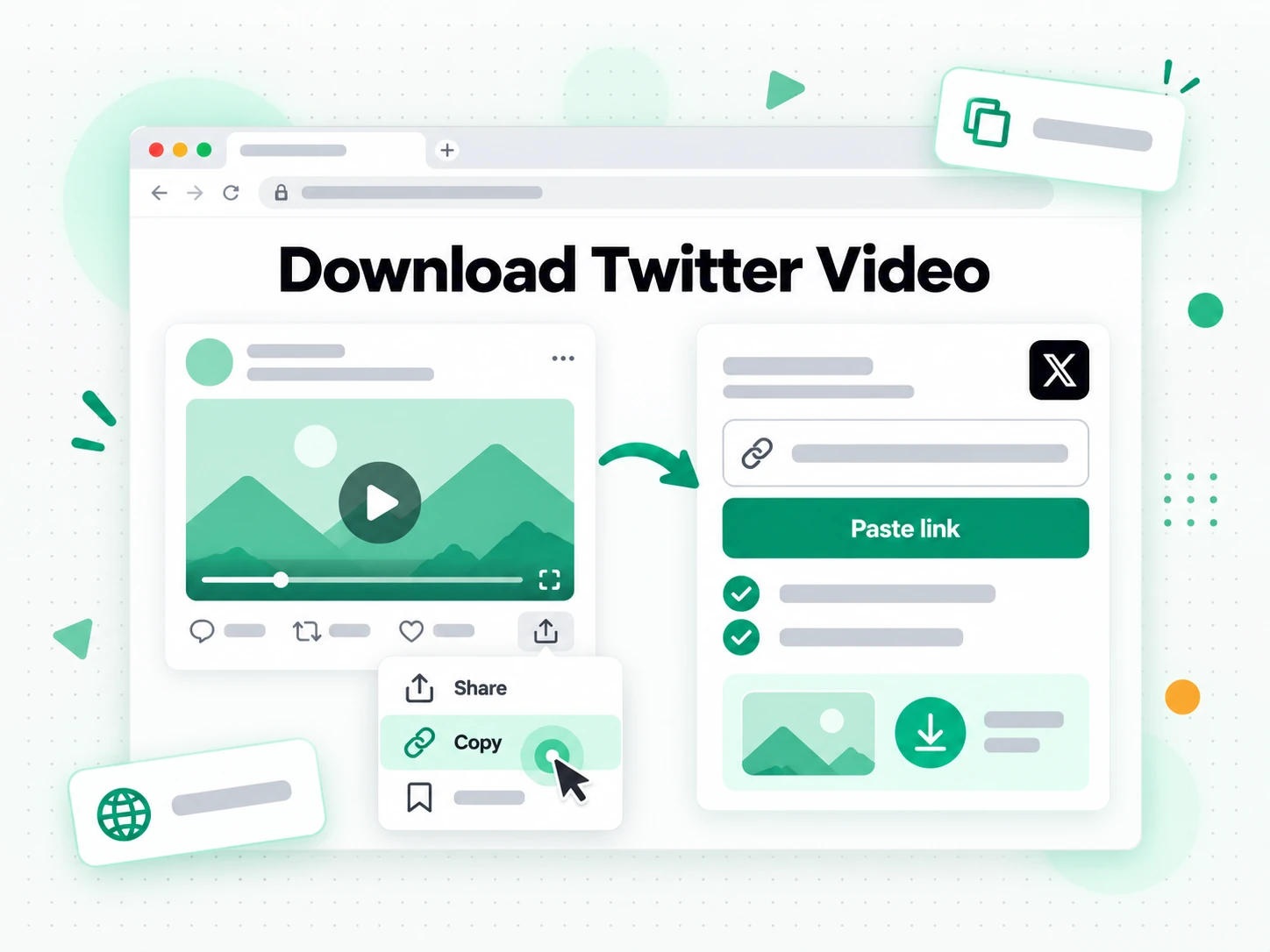 Download Twitter Video: public X post URL entered into the reliable Twitter video downloader