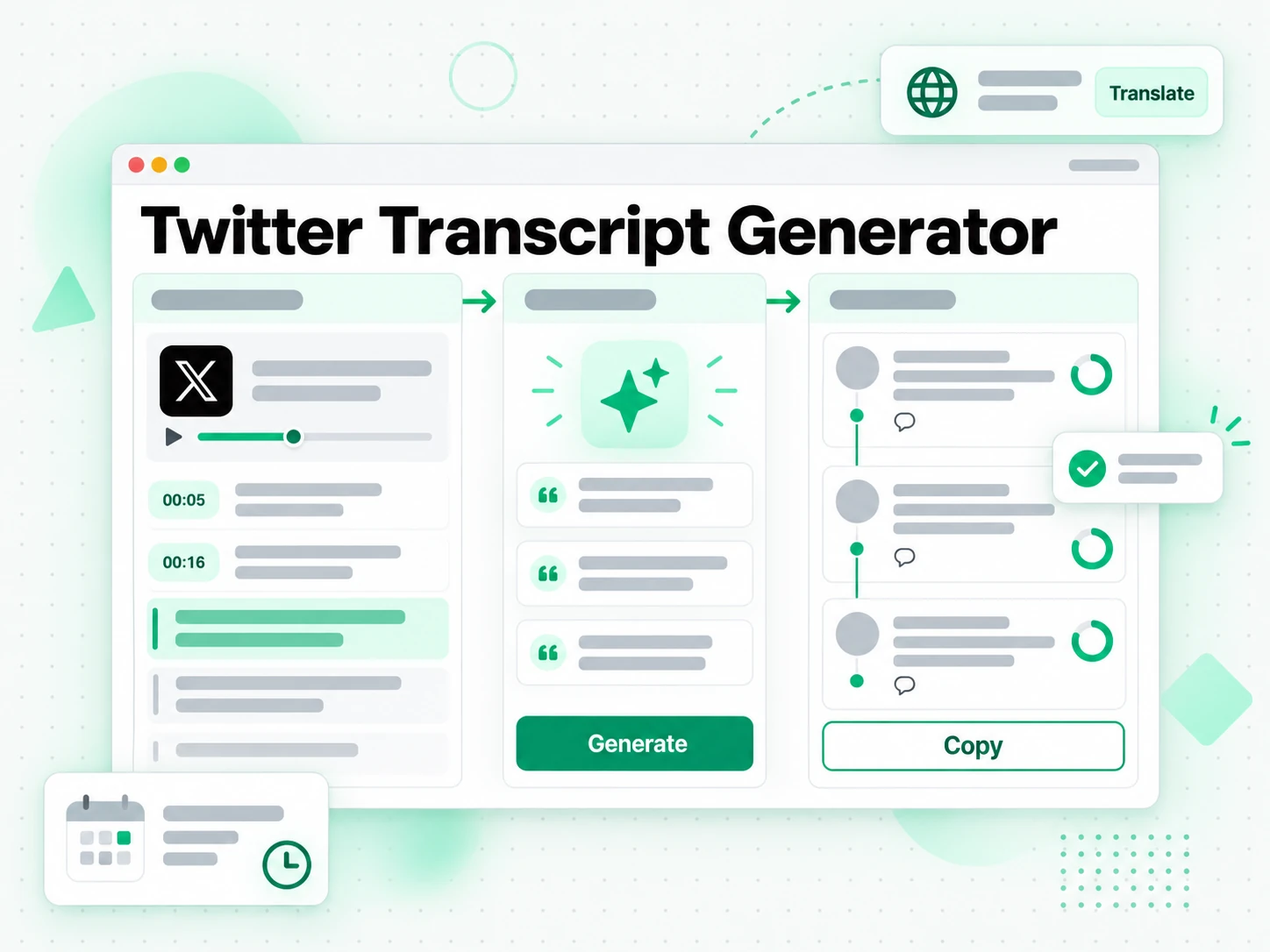 Twitter Transcript Generator: creator repurposing their own Twitter video transcript into a written thread