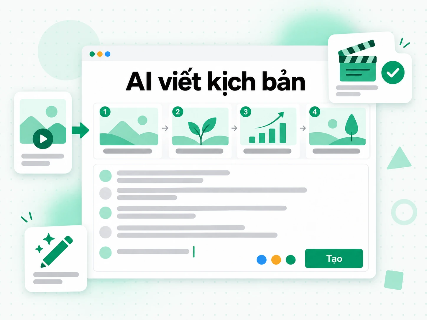 AI viết kịch bản: tạo lại video với kịch bản hoặc ngôn ngữ mới từ bản ghi