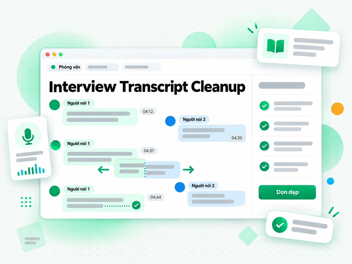 Interview Transcript Cleanup bằng AI cho văn bản mượt hơn