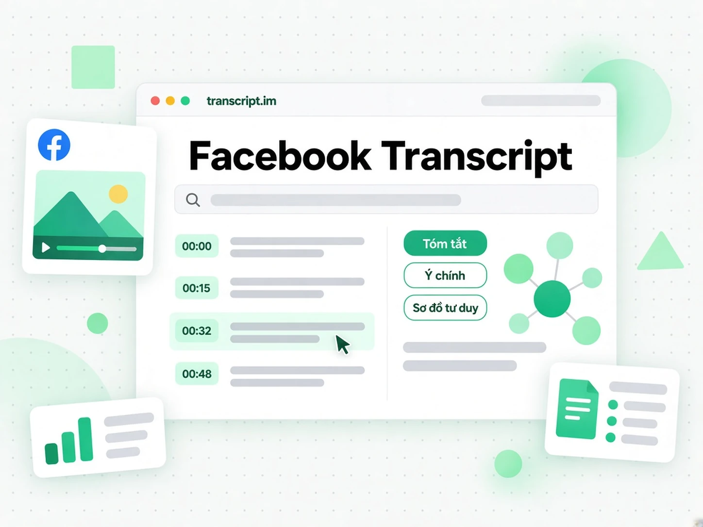 Facebook Transcript: Đọc và tìm kiếm bản ghi Reel