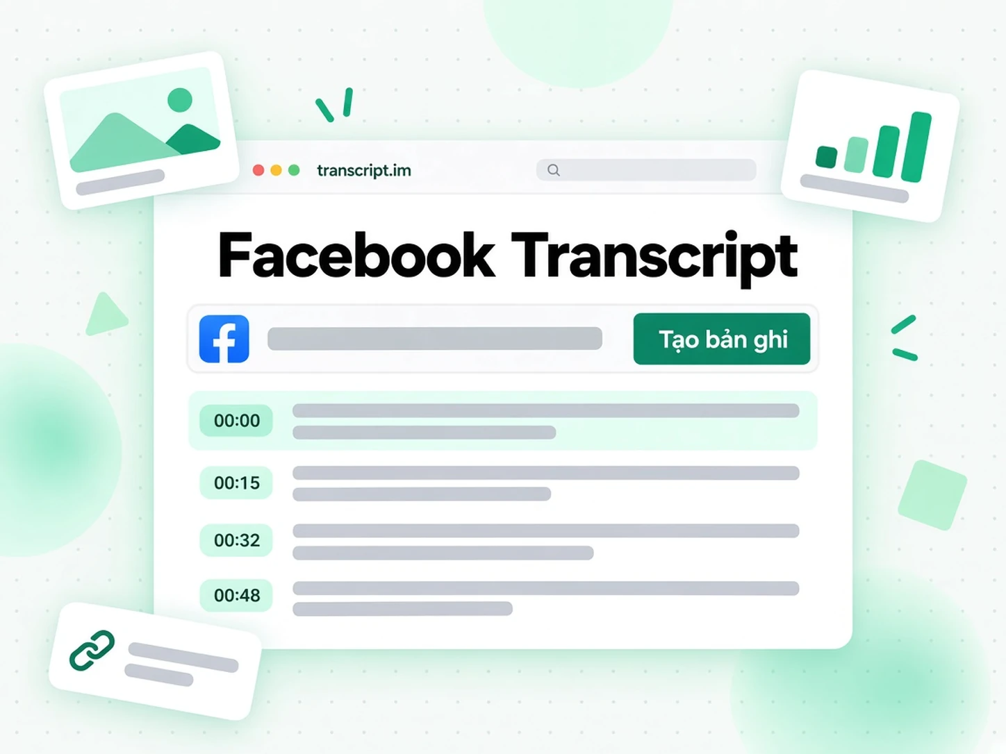 Facebook Transcript: Biến video Facebook thành bản ghi