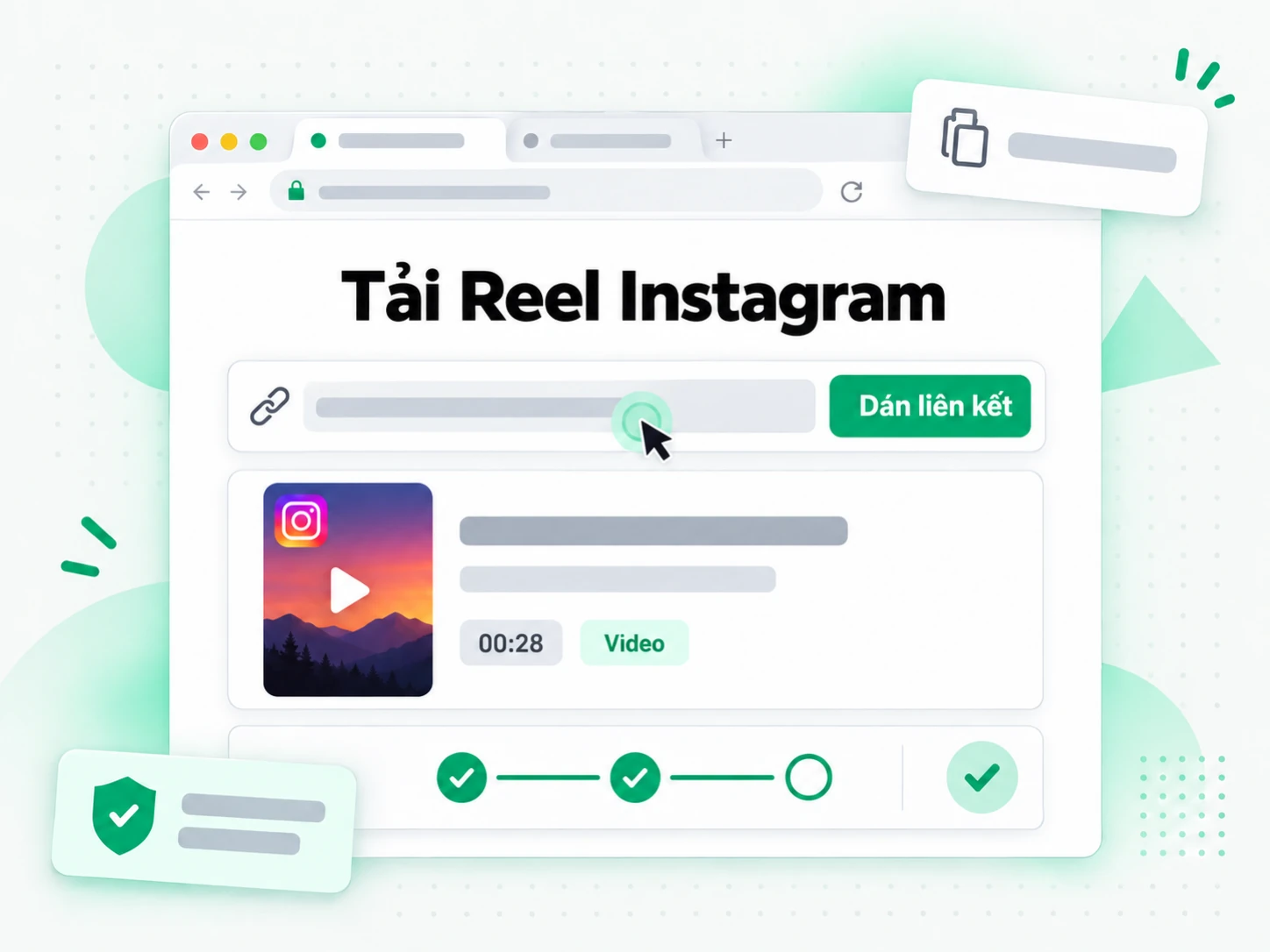 Tải Reel Instagram: dán liên kết Reel Instagram vào ô tải xuống