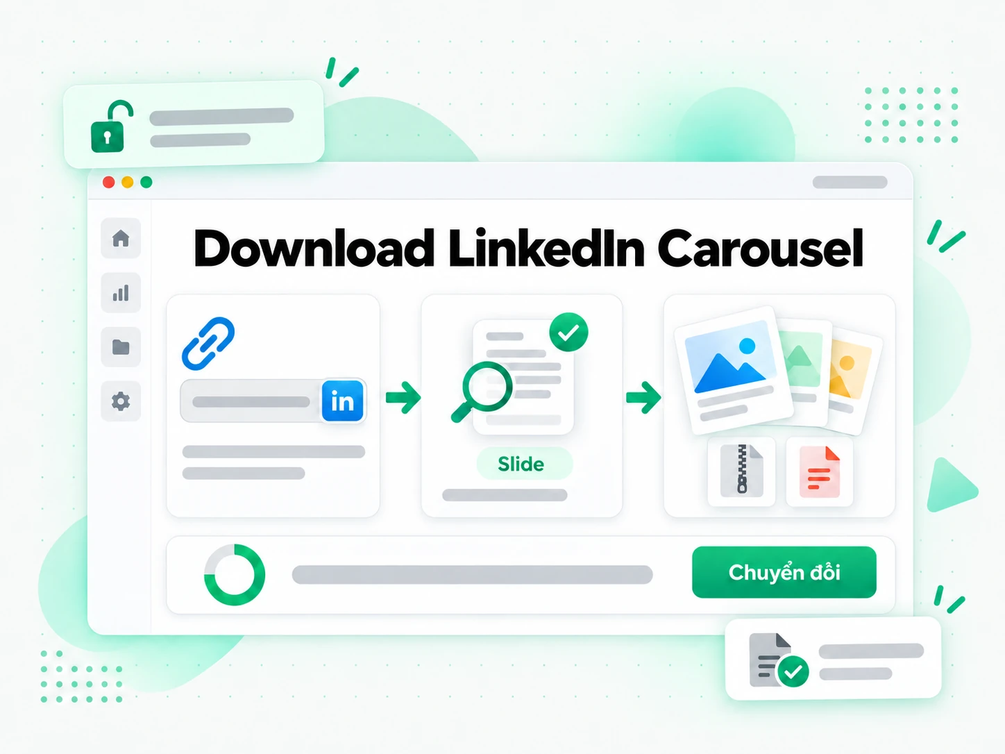Download LinkedIn Carousel: dán URL bài đăng tài liệu LinkedIn vào ô tải
