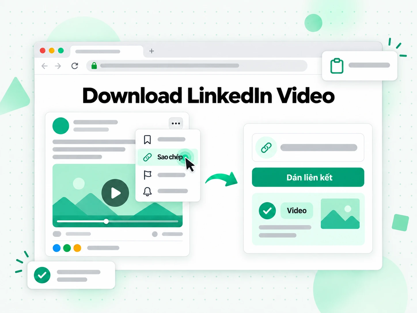 Download LinkedIn Video: nhập URL bài đăng LinkedIn công khai vào ô tải