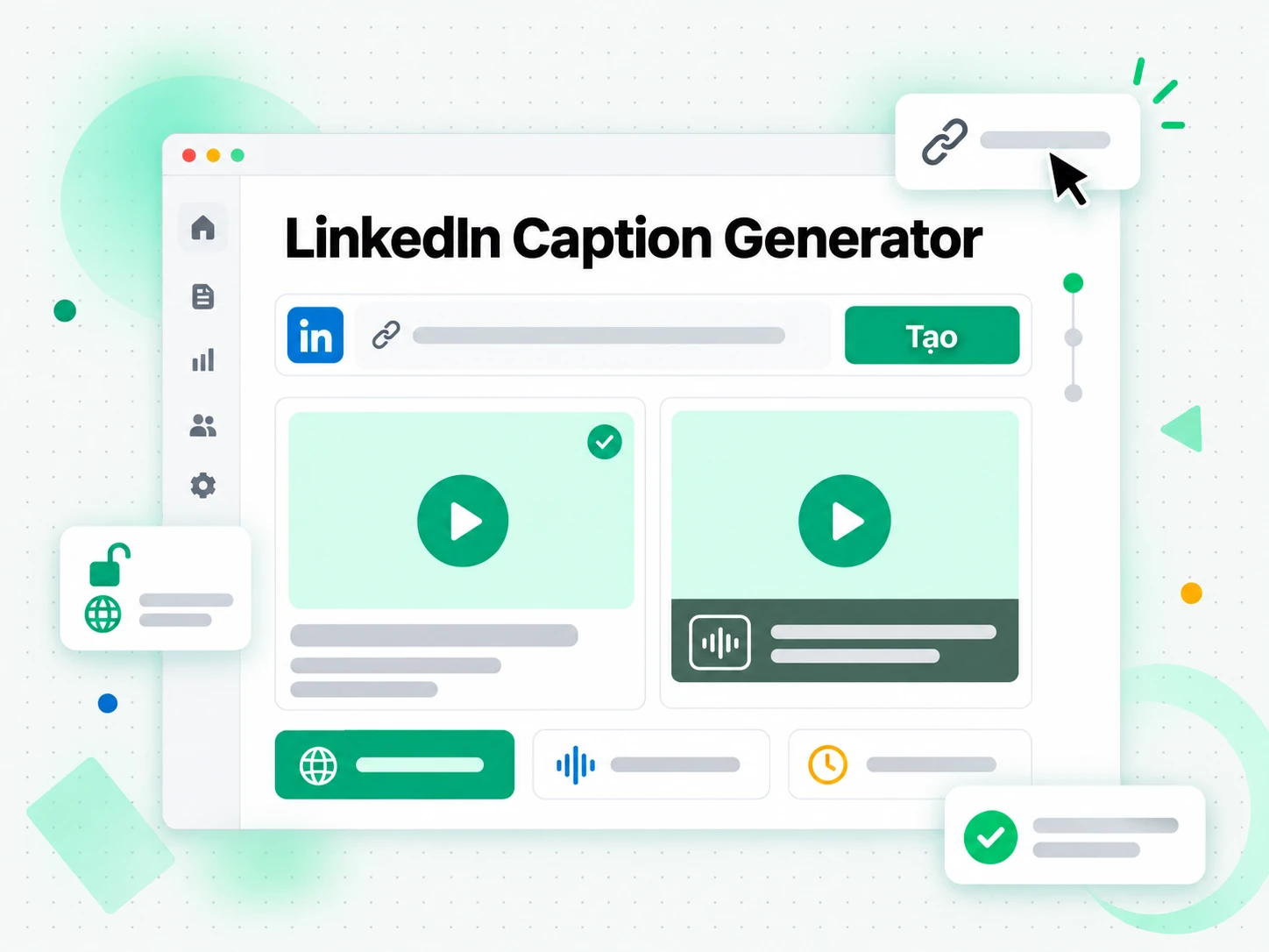 LinkedIn Caption Generator: nhập URL bài đăng LinkedIn công khai vào trình tạo