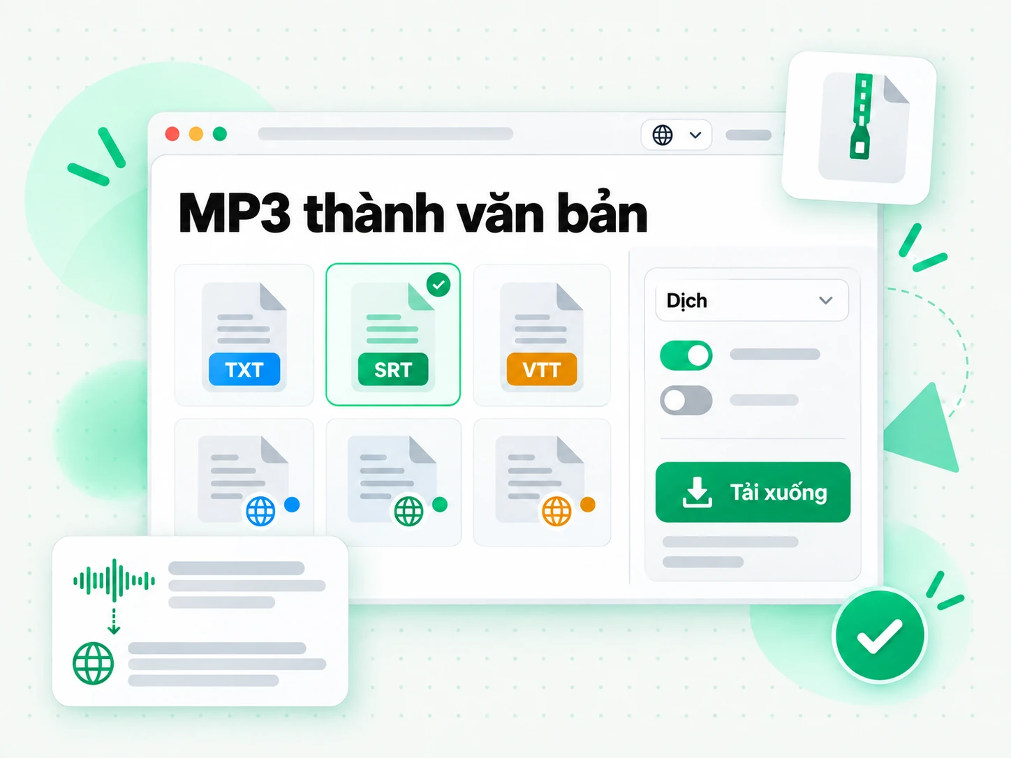 MP3 thành văn bản được viết lại thành bài viết hoặc kịch bản mới