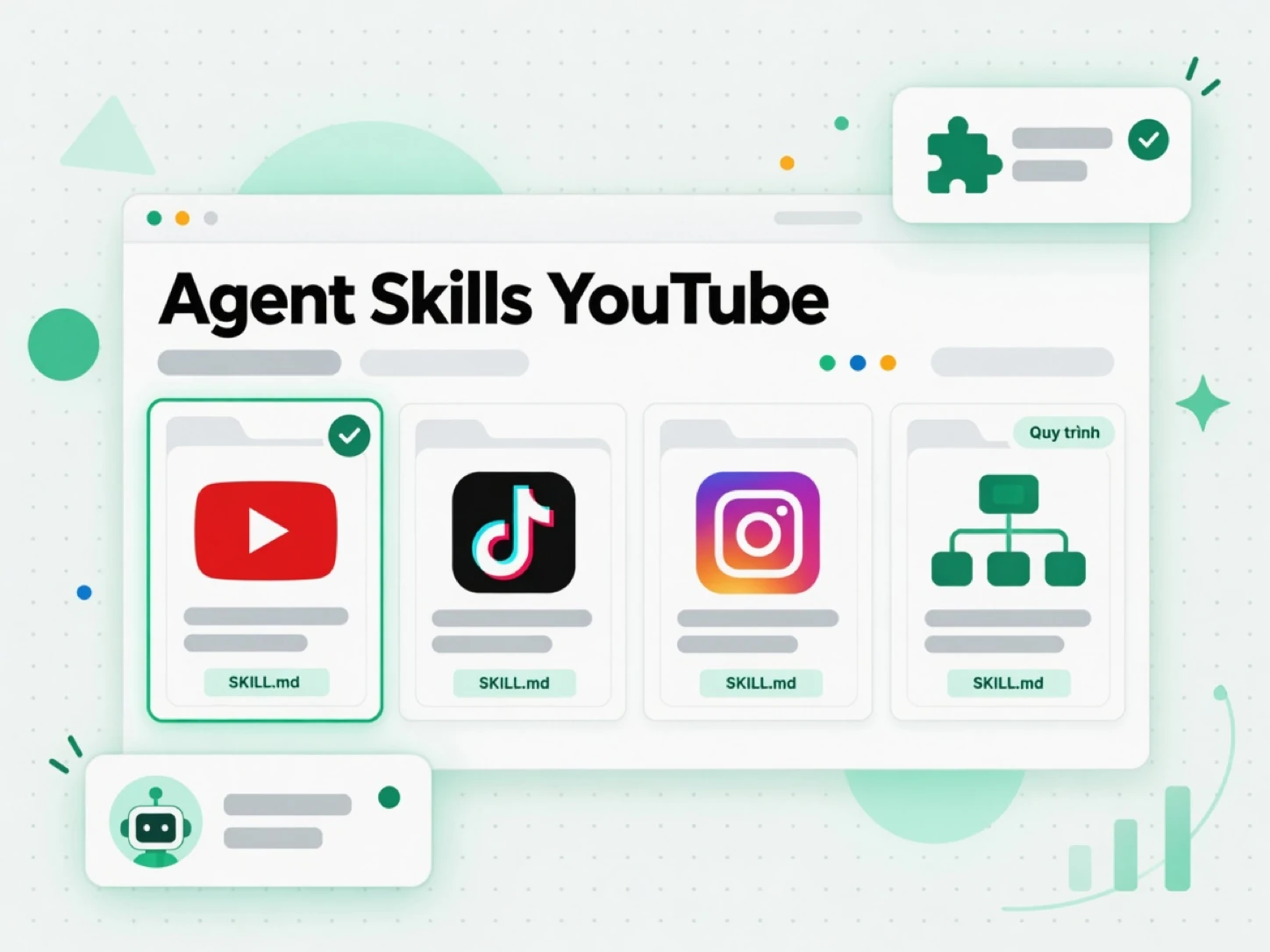 Agent Skills YouTube: gói skill cho YouTube, TikTok, Instagram và quy trình làm việc